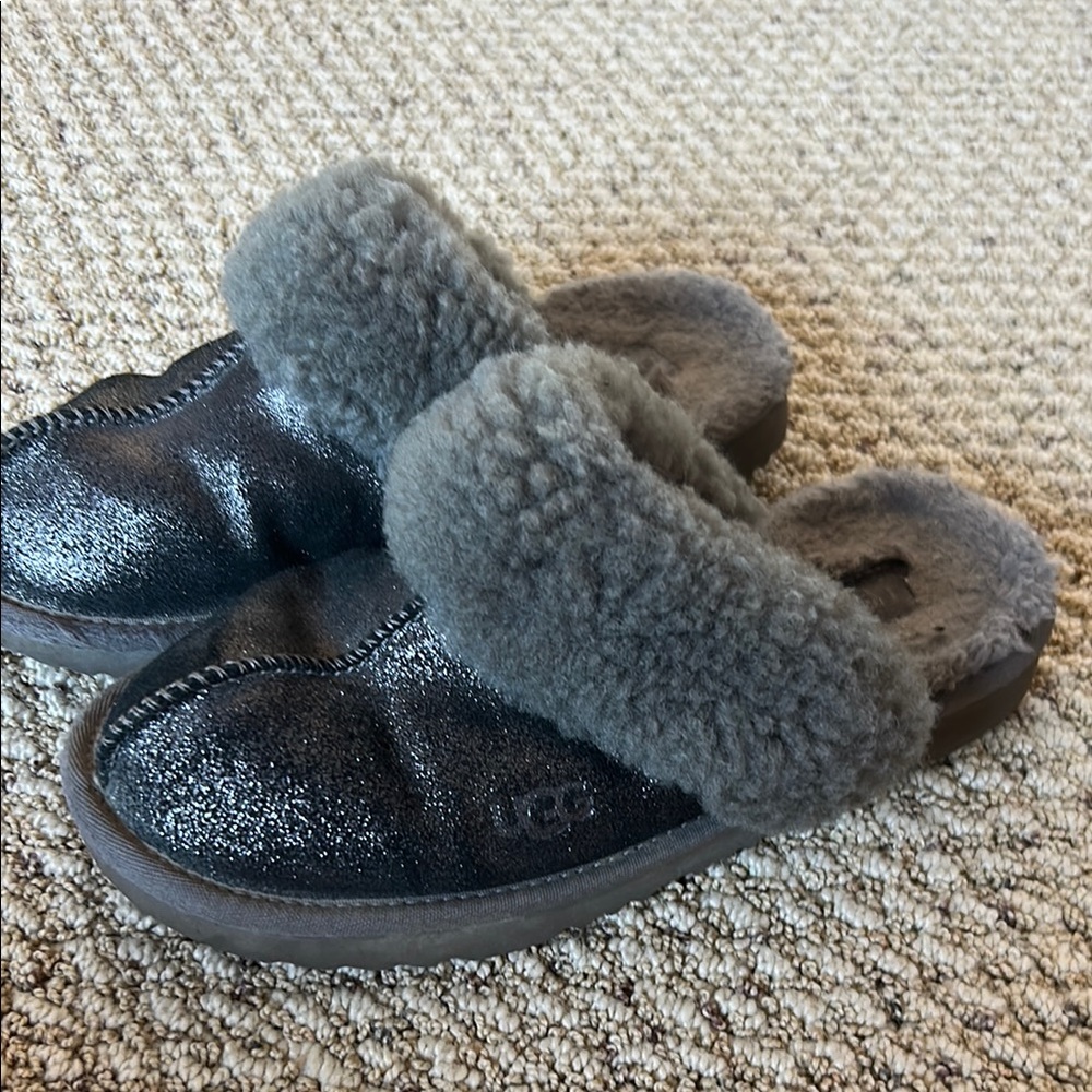 UGG Charcoal Shearling Slippers